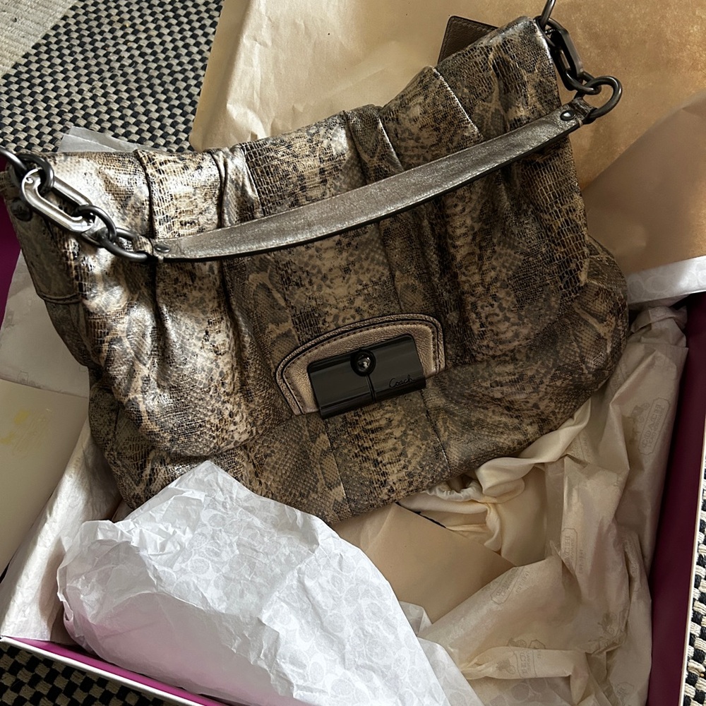 Coach Snakeskin Hobo Shoulder Bag